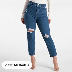 Express High Rise Ripped Jeans